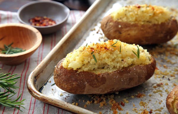 Crunchy Baked Potatoes With Anchovy, Parmesan and Rosemary