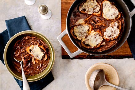 Mushroom Soup Gratinée