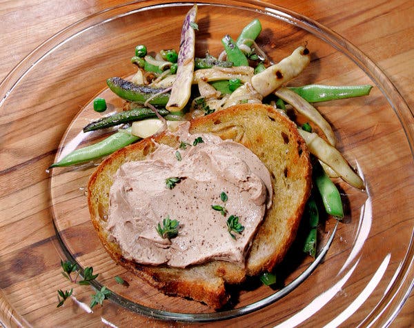 Pan-Fried Pole Beans With Chicken Liver Crostini