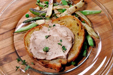 Pan-Fried Pole Beans With Chicken Liver Crostini