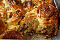 Chocolate and Pistachio Whirligig Buns