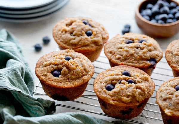 Whole Grain Blueberry Muffins With Orange Streusel