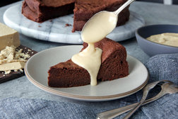 Image for Flourless Chocolate Cake With Halvah Honey Sauce