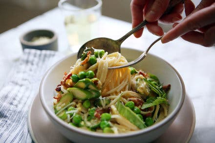 Springtime Spaghetti Carbonara