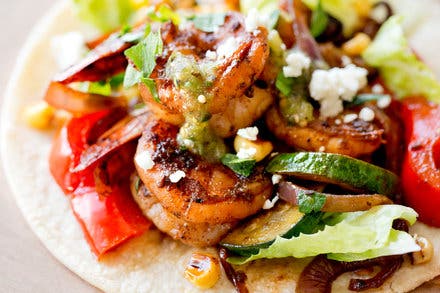 Shrimp Fajitas With Peppers and Zucchini