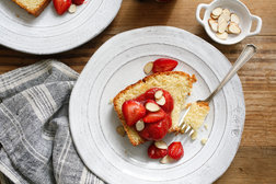 Image for Toasted-Almond Poundcake With Strawberry-Rhubarb Compote