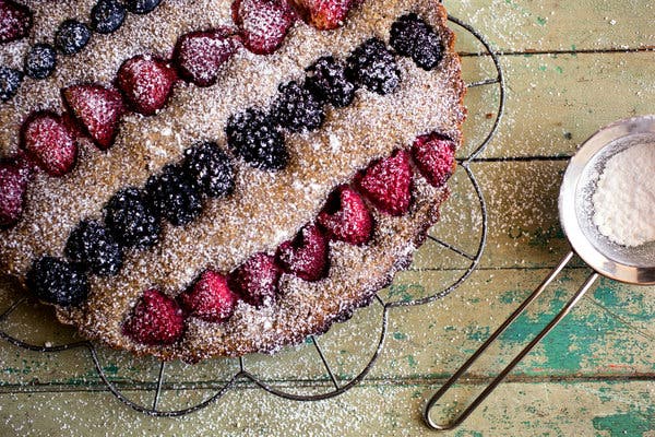 Buckwheat Berry Striped Cake