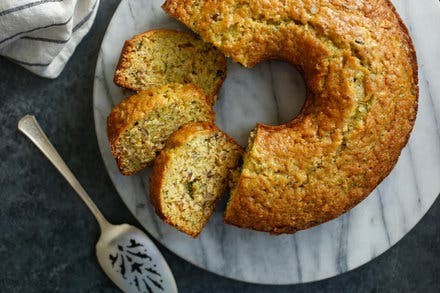 Zucchini Cake With Ginger and Hazelnuts