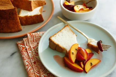 Angel Food Cake With Nectarines and Plums