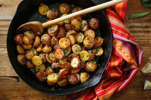 Garlic Roasted Potatoes With Sage