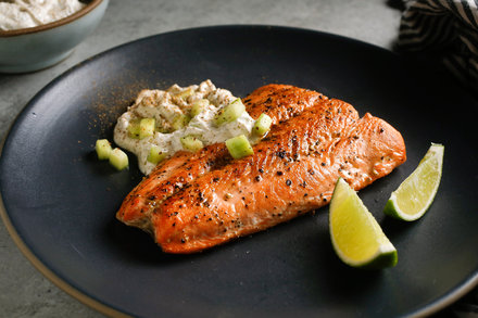 Image for Salmon With Yogurt-Curry Sauce