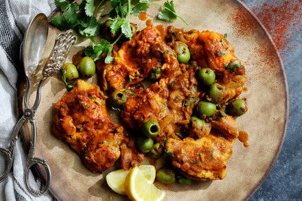 Moroccan Chicken Smothered in Olives