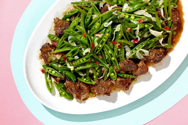 Roman-Style Spring Lamb With Fresh Sugar Snap Pea Salad