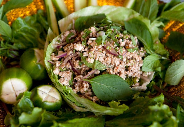 Thai Larb Gai (Chicken With Lime, Chili and Fresh Herbs)