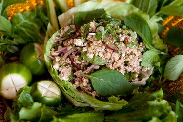 Thai Larb Gai (Chicken With Lime, Chili and Fresh Herbs)