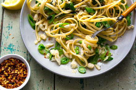 Image for Crab Pasta With Snap Peas and Mint