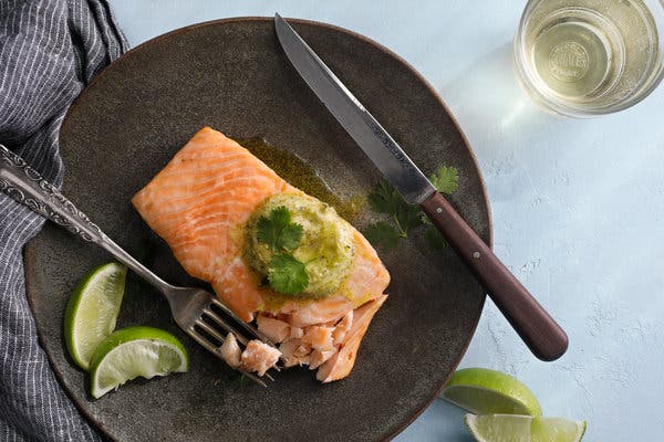 Salmon With Lime Herb Butter