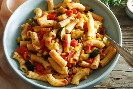 Image for Pasta With Corn, Zucchini And Tomatoes