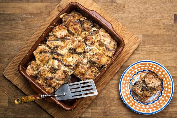 Baked Eggplant With Ricotta, Mozzarella and Anchovy