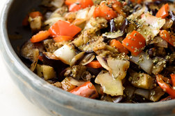 Image for Grilled Eggplant, Peppers and Onions