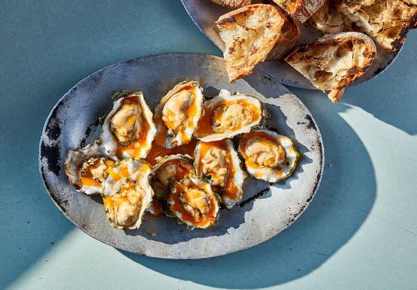 Grilled Oysters With Hot-Sauce Butter