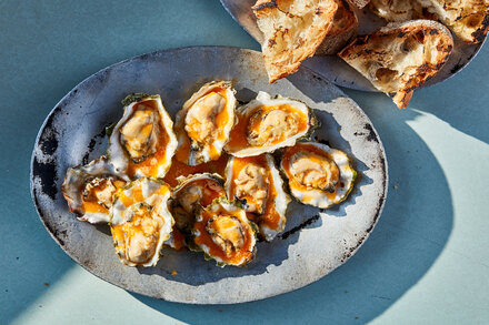 Image for Grilled Oysters With Hot-Sauce Butter