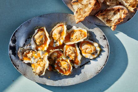 Grilled Oysters With Hot-Sauce Butter