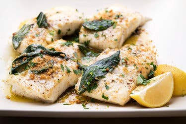 Halibut With Brown Butter, Lemon and Sage