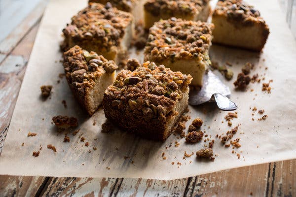 Crumb Cake With Coconut-Pistachio Topping