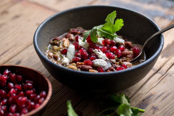 Red Bean Stew With Fried Onions and Cilantro