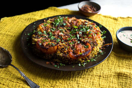 Image for Spiced Maqluba With Tomatoes and Tahini Sauce