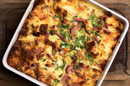 Ham-and-Cheese Brioche Pudding