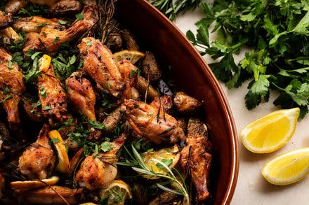 Lemony Roasted Chicken Wings