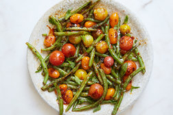 Image for Blistered Green Beans and Tomatoes With Honey, Harissa and Mint