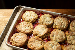 Image for Nectarine-Raspberry Cobbler With Ginger Biscuits