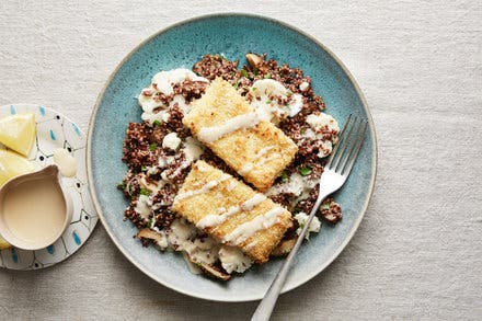 Crisp Tofu Katsu With Lemon-Tahini Sauce