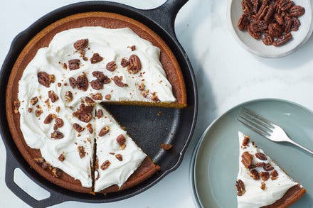 Pumpkin Skillet Cake With Cream Cheese Frosting