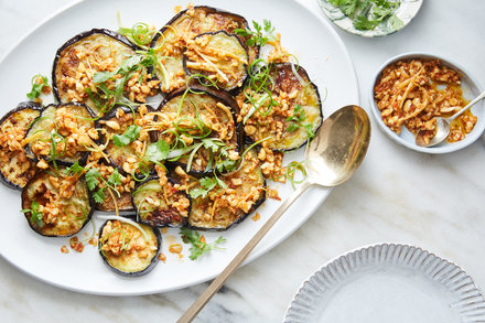 Image for Pan-Roasted Eggplant With Peanut-Chile Sauce