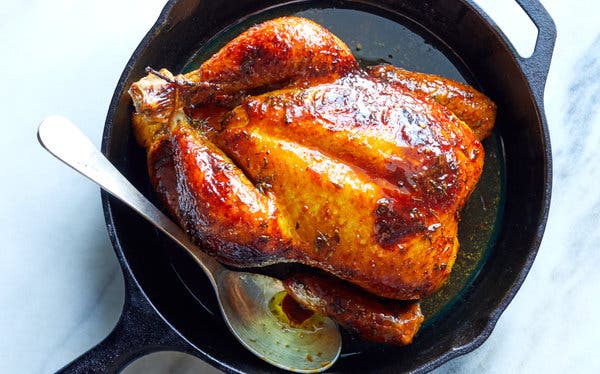 Curried Roast Chicken With Grapefruit, Honey and Thyme