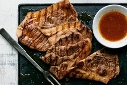 Image for Pork-Shoulder Steaks With Hot Pepper Dip