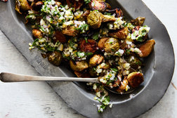 Image for Honey-Roasted Brussels Sprouts With Harissa and Lemon Relish