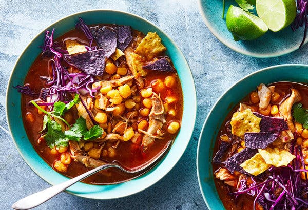 Slow Cooker Shortcut Chicken Pozole