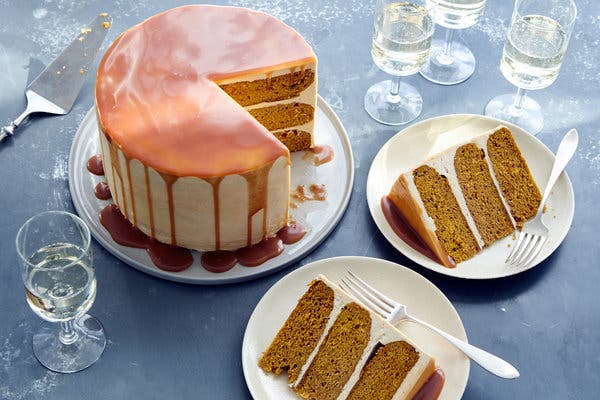 Pumpkin Layer Cake With Caramel Buttercream