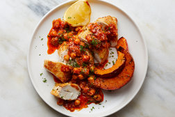 Image for Roasted Chicken Breasts With Harissa Chickpeas