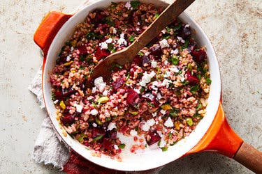 Skillet Beet and Farro Salad