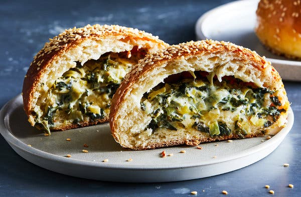 Spinach-Artichoke Stuffed Rolls