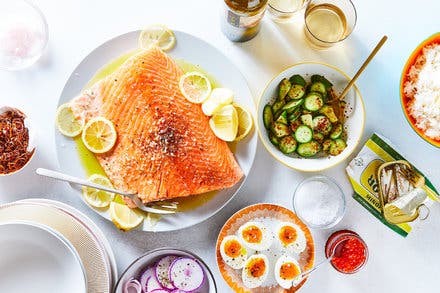 Everyday Salmon With Tangy Cucumbers and Fried Shallots