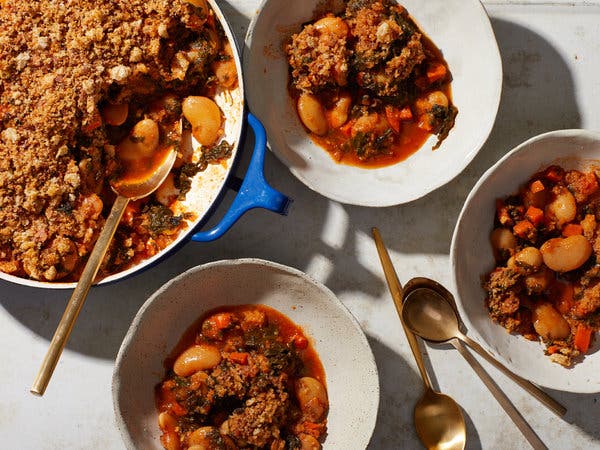 Slow-Baked Beans With Kale