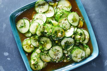 Cucumber Salad With Soy, Ginger and Garlic