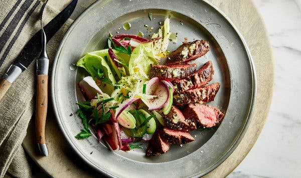 Blue-Cheese Steak and Endive Salad for Two